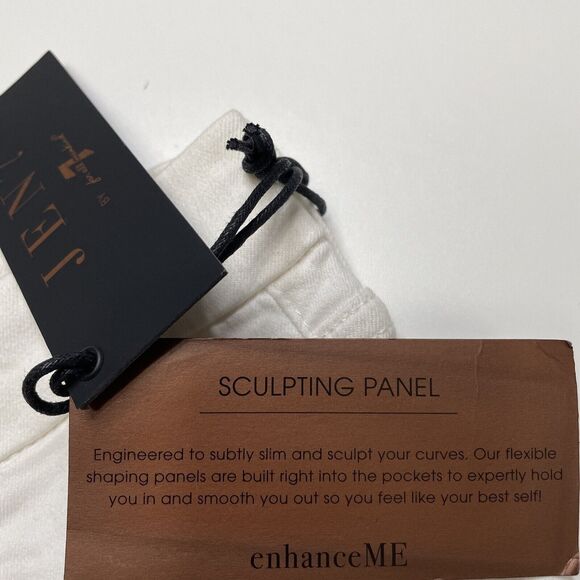 Jen7 Seven For All Mankind Jeans Cropped Skinny Ivory White Denim Stretch 8 NWT - Picture 6 of 13